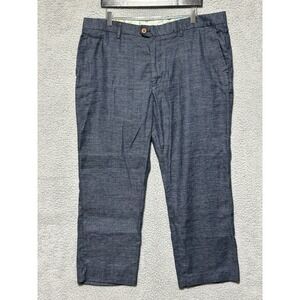 Tommy Bahama  Beach Linen-Blend Flat-Front Pants Navy Blue EUC Size‎ 40x32